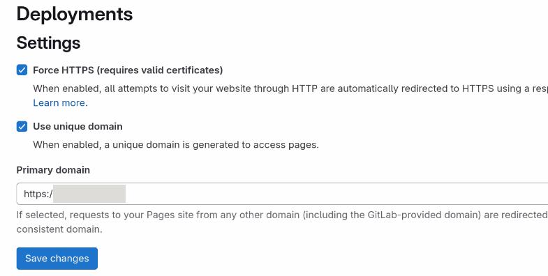 GitLab Force HTTPS option